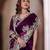 Wine sequin embroidered, cut work jimmy choo bollywood saree with blouse