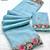 sky blue thread work georgette saree with blouse