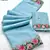 sky blue thread work georgette saree with blouse