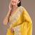 yellow sequin embroidered cut work premium gold crush saree with blouse