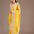 yellow sequin embroidered cut work premium gold crush saree with blouse