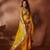 yellow sequin embroidered mirror work georgette saree with blouse