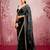 Black mirror work, cut work soft burberry silk bollywood saree with blouse