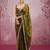 Mehendi mirror work, cut work soft burberry silk bollywood saree with blouse