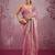 Pink mirror work, cut work soft burberry silk bollywood saree with blouse
