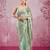Pista green mirror work, cut work soft burberry silk bollywood saree with blouse