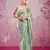 Pista green mirror work, cut work soft burberry silk bollywood saree with blouse