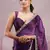 Purple mirror work, cut work soft burberry silk bollywood saree with blouse