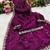 Purple mirror work, cut work soft burberry silk bollywood saree with blouse