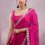 Rani pink mirror work, cut work soft burberry silk bollywood saree with blouse