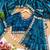 Teal blue mirror work, cut work soft burberry silk bollywood saree with blouse