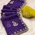 purple embroidered moti work cut work chiffon saree with blouse
