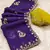 purple embroidered moti work cut work chiffon saree with blouse