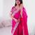 Rani pink embroidered, sequin embroidered, cut work jimmy choo bollywood saree with blouse