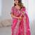 Rani pink embroidered, sequin embroidered premium gold crush silk bollywood saree with blouse