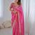 Rani pink embroidered, sequin embroidered premium gold crush silk bollywood saree with blouse