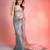 sky blue printed sequin embroidered georgette saree with blouse