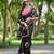 Black embroidered, cut work crush silk bollywood saree with blouse