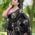 Black embroidered, cut work crush silk bollywood saree with blouse