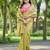Olive green embroidered, cut work crush silk bollywood saree with blouse