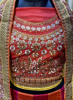 Pure Silk Party Wear Lehenga In Multi Color Color With Embroidery Work 4