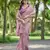 Pink embroidered, cut work crush silk bollywood saree with blouse