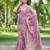 Pink embroidered, cut work crush silk bollywood saree with blouse