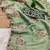 Pista green embroidered, cut work crush silk bollywood saree with blouse