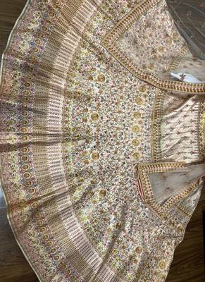 Pure Silk Party Wear Lehenga In Light Pink Color Color With Embroidery Work 3