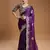 Purple sequin embroidered rangoli silk bollywood saree with blouse