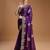 Purple sequin embroidered rangoli silk bollywood saree with blouse