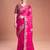 Rani pink sequin embroidered rangoli silk bollywood saree with blouse
