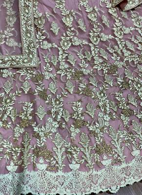 Soft Premium net Party Wear Lehenga In Pink Color Color With Embroidery Work 3