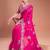 Rani pink sequin embroidered rangoli silk bollywood saree with blouse