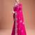 Rani pink sequin embroidered rangoli silk bollywood saree with blouse