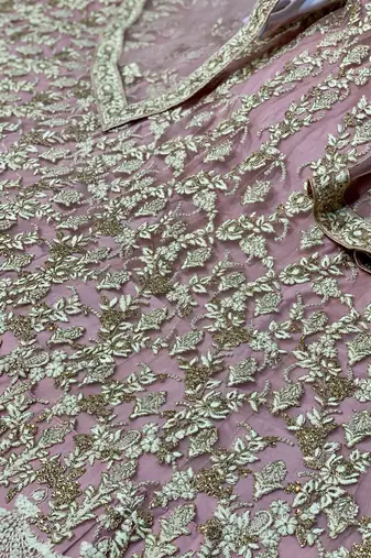 Soft Premium net Party Wear Lehenga In Pink Color Color With Embroidery Work