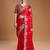 Red sequin embroidered rangoli silk bollywood saree with blouse
