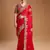 Red sequin embroidered rangoli silk bollywood saree with blouse