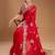 Red sequin embroidered rangoli silk bollywood saree with blouse