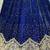 Pure Micro Velvet Wedding Wear Lehenga In Blue Color With Embroidery Work & Crystal Stone work