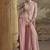 Light pink net embroidered work palazzo suit semi stitched up to 42" size