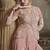 Light pink net embroidered work palazzo suit semi stitched up to 42" size