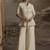 Cream georgette embroidered work palazzo suit semi stitched up to 42" size