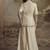 Cream georgette embroidered work palazzo suit semi stitched up to 42" size