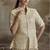 Cream georgette embroidered work palazzo suit semi stitched up to 42" size