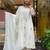Women   s white chanderi silk embroidered kurta set with pant & embroidered dupatta