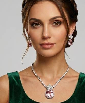 Western party wear silver plated chain pendant set 1