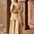Lemon yellow embroidered silk chanderi sharara set