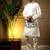Designer heavy silk embroidered daman work koti kurta with pant set