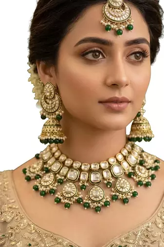Traditional kundan necklace set for bridal